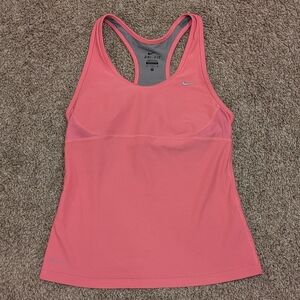 Nike dri-fit women's pink athletic racerback tank top with built in bra size med